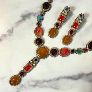 New luxury trendy tortoise/gunmetal resort and partywear Indian Desi Jewelry Set